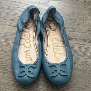 Sam Edelman | zipper Leather Teal Florence Ballet Flats Size 9M